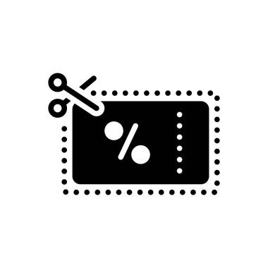 Kupon için siyah katı simge 