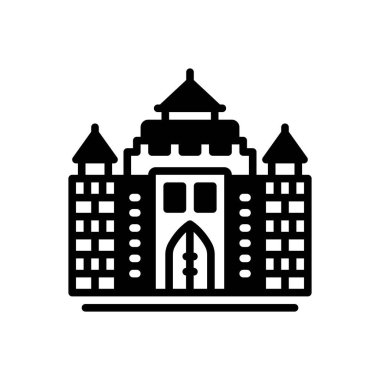 Kale için siyah katı simge 