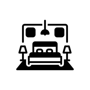 Yatak odası için siyah sert simge 