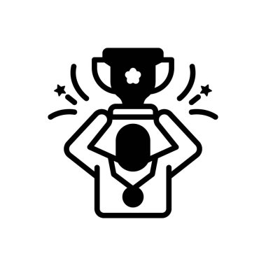 Zafer için siyah katı simge