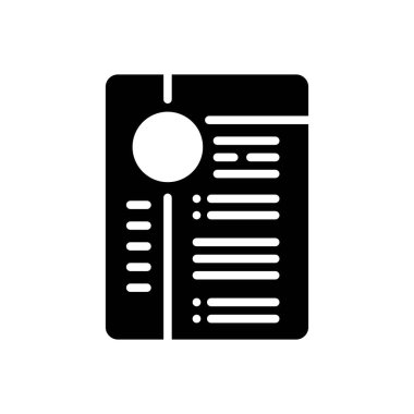 Özgeçmiş için siyah katı simge 