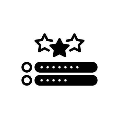 Derecelendirme için siyah katı simge 