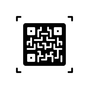 qr kod erişimi için siyah katı simge