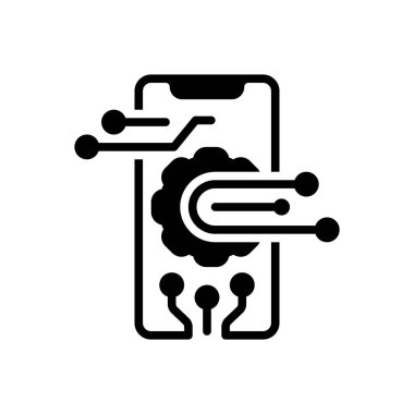 Teknoloji için siyah katı simge