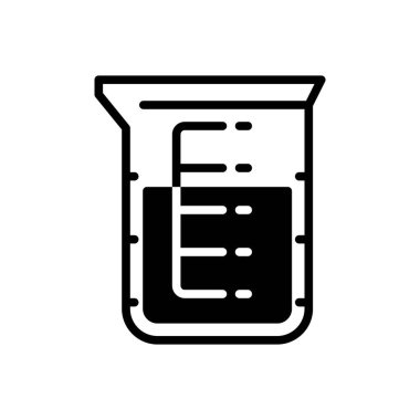 Black solid icon for beaker  clipart