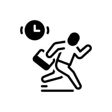 Geç için siyah katı simge 