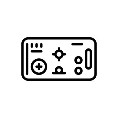 Mobil oyun için siyah çizgi simgesi