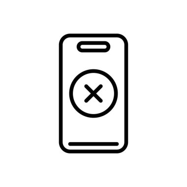 Telefon olmayan siyah çizgi simgesi