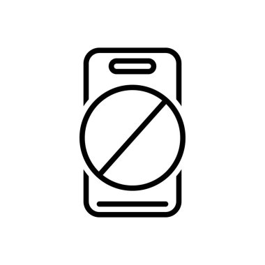 Telefon olmayan siyah çizgi simgesi