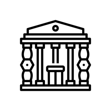 Müze için siyah çizgi simgesi 