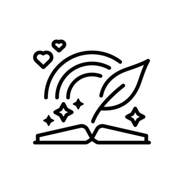 Şiir için siyah çizgi simgesi 