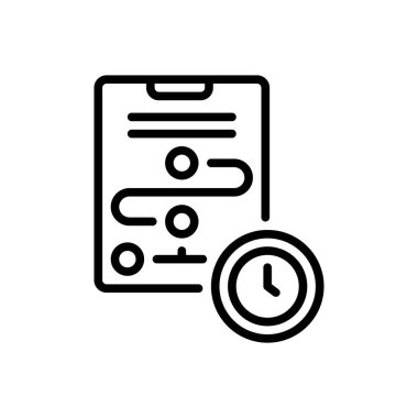 Black line icon for planning 