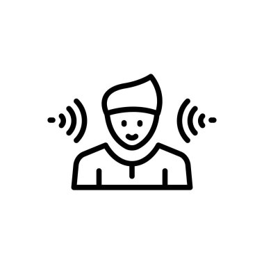 Etkin dinleme için siyah çizgi simgesi