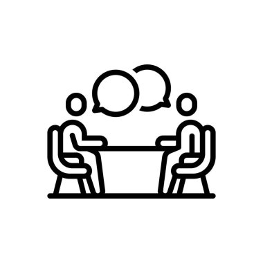 Siyah çizgi simge iletişim için 