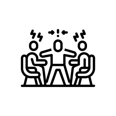 Çakışma çözümü için siyah çizgi simgesi