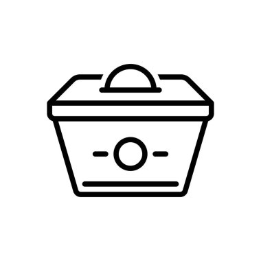 Bağış kutusu için siyah çizgi simgesi