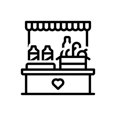 Gıda bankası için siyah çizgi simgesi