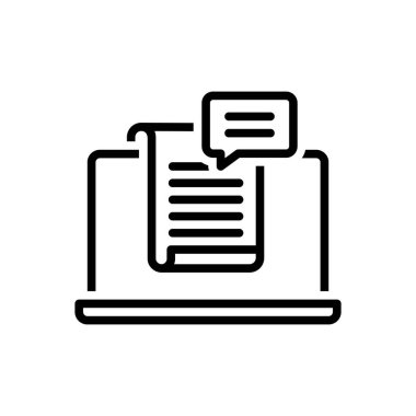 Hikaye anlatımı için siyah çizgi simgesi 