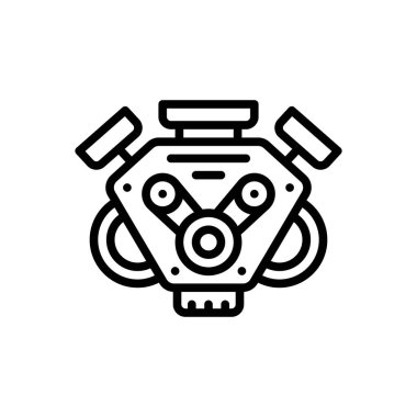 Motor için siyah çizgi simgesi 