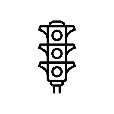 Trafik ışığı simgesi siyah çizgi