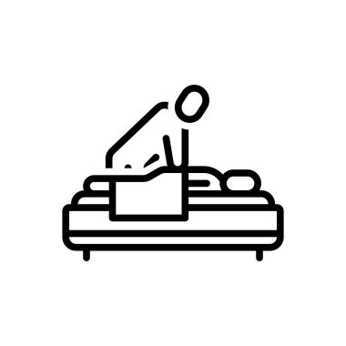 Black line icon for massage 
