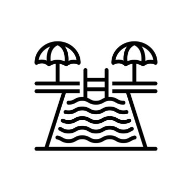 Bilardo için siyah çizgi simgesi 