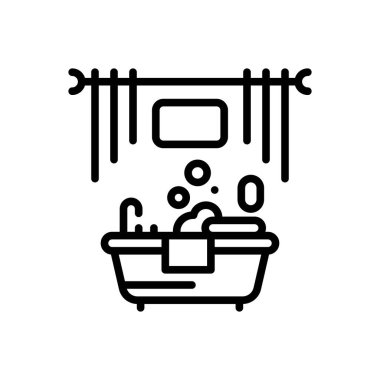Black line icon for bathing 