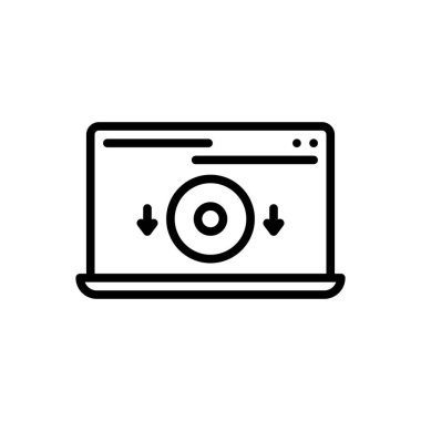 Yazılım için siyah çizgi simgesi 