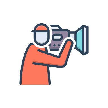 Kameraman için renk illüstrasyon simgesi