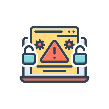 Hackleme için renk illüstrasyon simgesi 