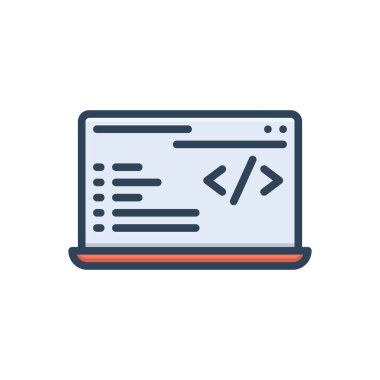 Kodlama için renk illüstrasyon simgesi 