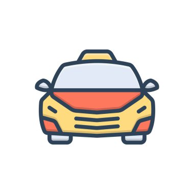 Taksi için renk illüstrasyon simgesi 