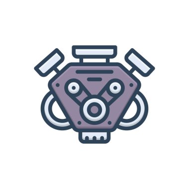 Motor için renk illüstrasyon simgesi 