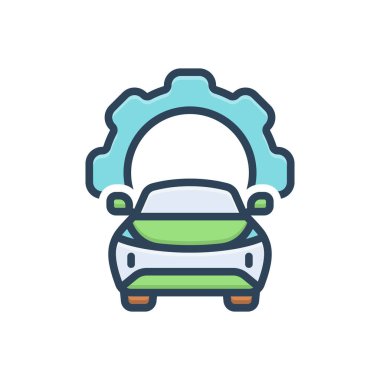 Servis için renk illüstrasyon simgesi 