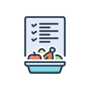 Gıda içeriği için renk resimleme simgesi