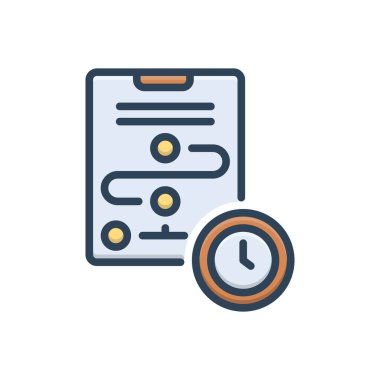 Planlama için renk illüstrasyon simgesi 