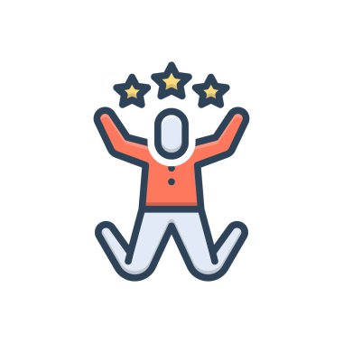 Motivasyon için renk illüstrasyon simgesi 