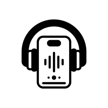 Duymak için siyah katı simge 