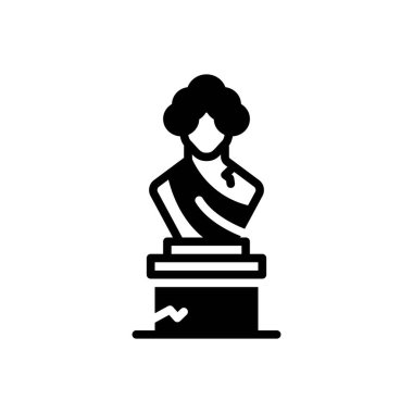 Black solid icon for sculpture  clipart