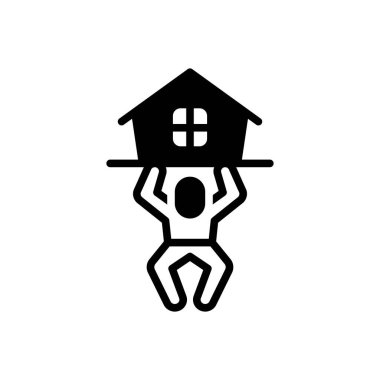 Sorumluluk için siyah katı simge 