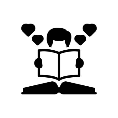 Black solid icon for willingness to learn clipart