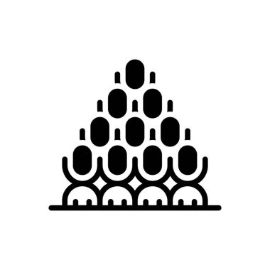 Black solid icon for community  clipart