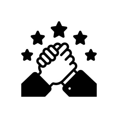 Ortaklık için siyah katı simge 