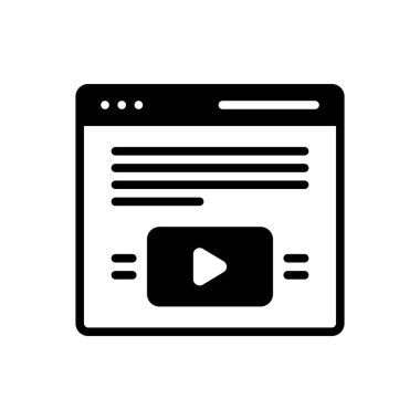 vlog içeriği için siyah katı simge