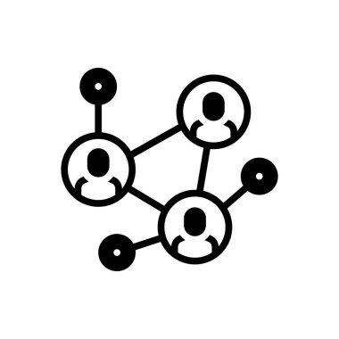 Bağlantı için siyah katı simge 
