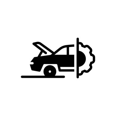 Servis için siyah katı simge 