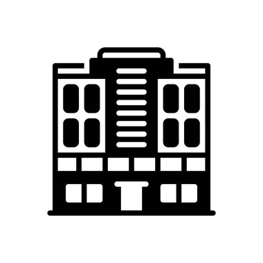 Otel için siyah katı simge 