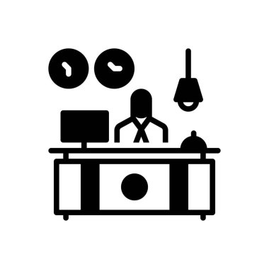 Resepsiyon için siyah katı simge 