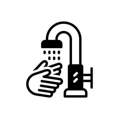 Yıkama için siyah katı simge