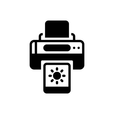 Fotoğraf yazdırmak için siyah katı simge